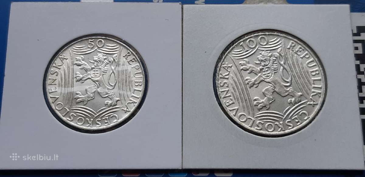 Čekoslovakija kronos sidabras Stalinas 1949 - nuotraukos Nr. 2