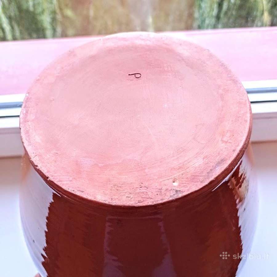 Lietuviška glazūruota didelė puodynė - nuotraukos Nr. 5