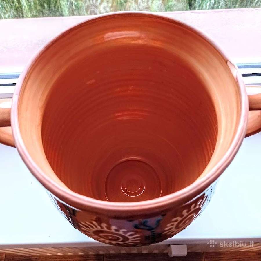 Lietuviška glazūruota didelė puodynė - nuotraukos Nr. 6