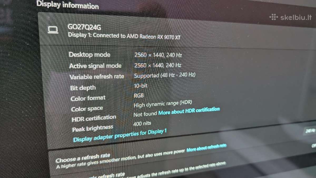 Monitorius Gigabyte Go27q24g 27 colių 240 Hz Ips - nuotraukos Nr. 4