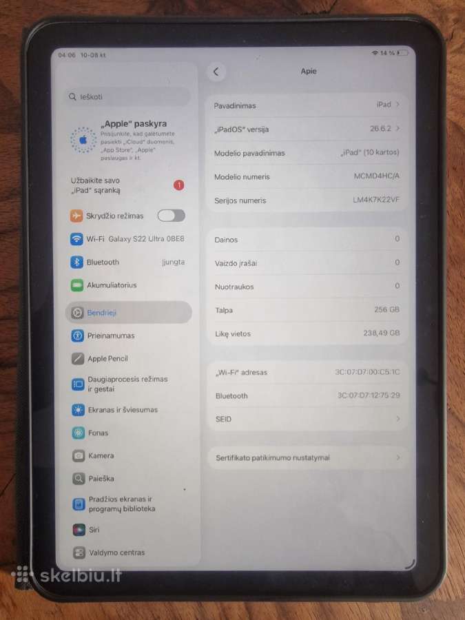 Apple iPad 10th Gen; WiFi; 256gb - nuotraukos Nr. 8