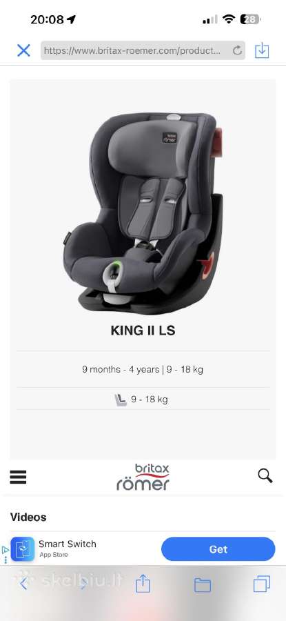 Parduodama Britax Römer King II Ls automobilinė kė - nuotraukos Nr. 6