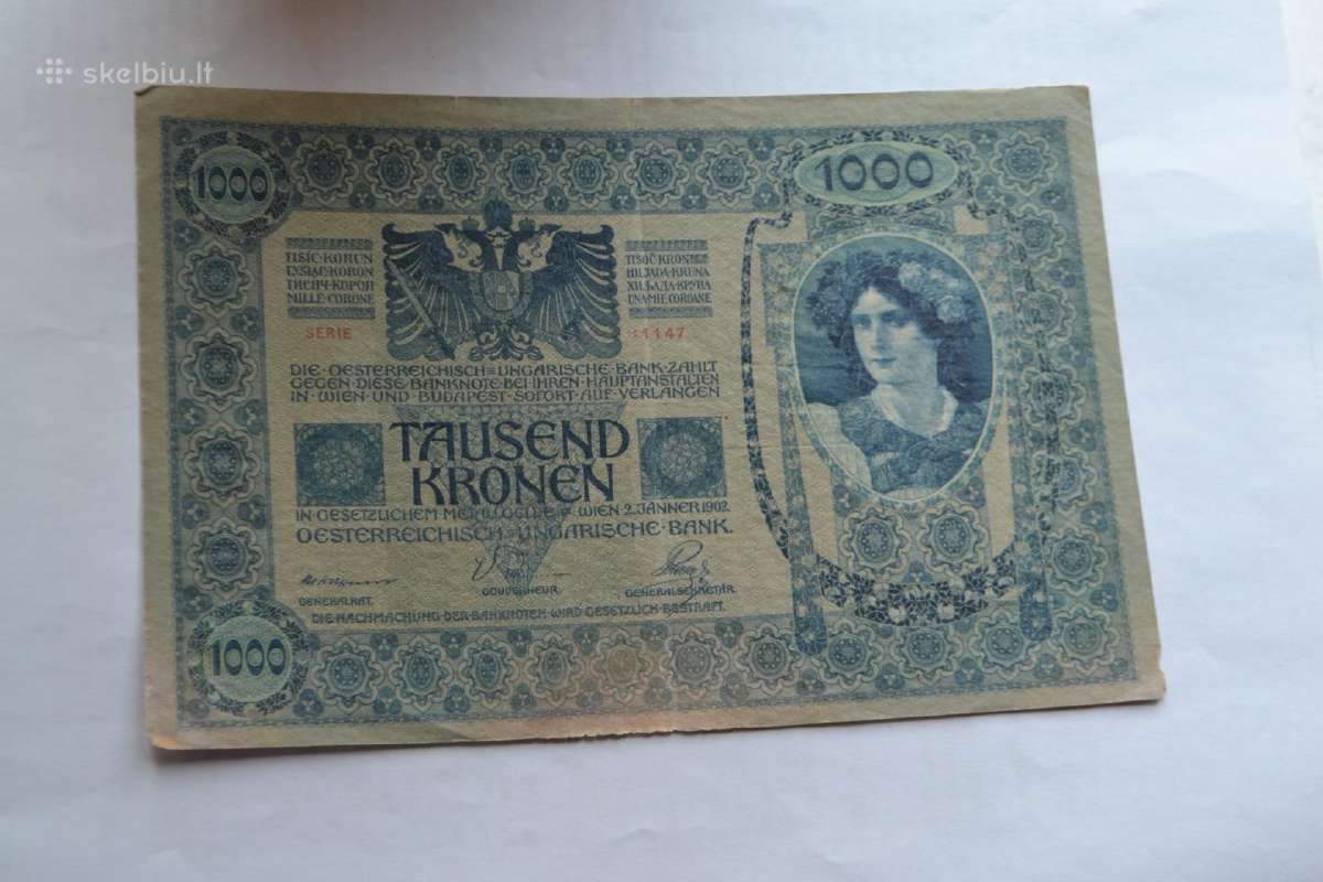 1000 Korona 1902 m. austro-vengrija - nuotraukos Nr. 2