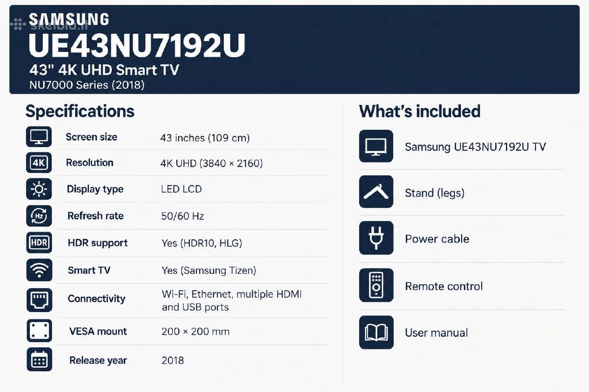 Samsung TV - Ue43nu7192u - nuotraukos Nr. 2