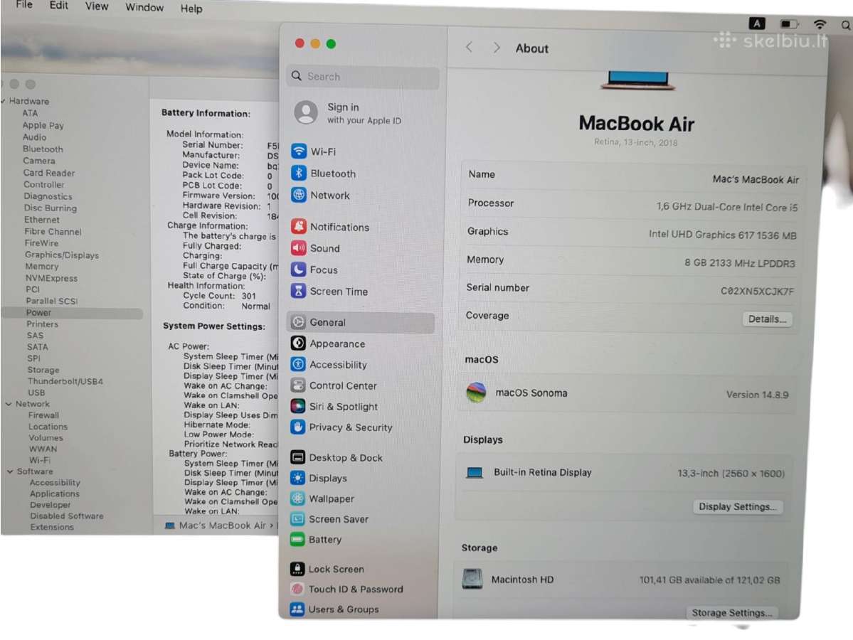 MacBook Air 13 2018 Dual-core I5 8gb/128gb +3mėn - nuotraukos Nr. 4