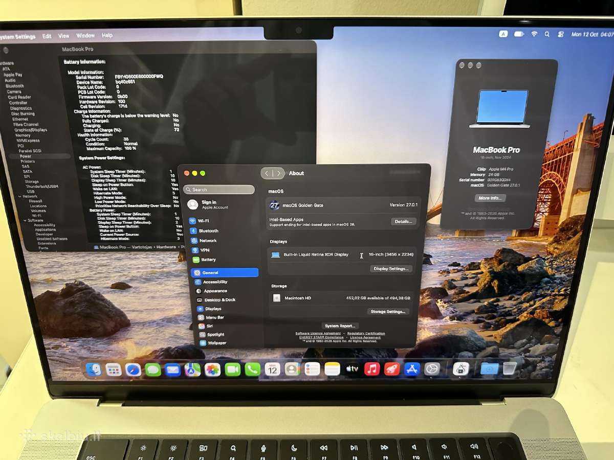 Apple MacBook Pro 16" M4 Pro / 24gb / 512gb - nuotraukos Nr. 3