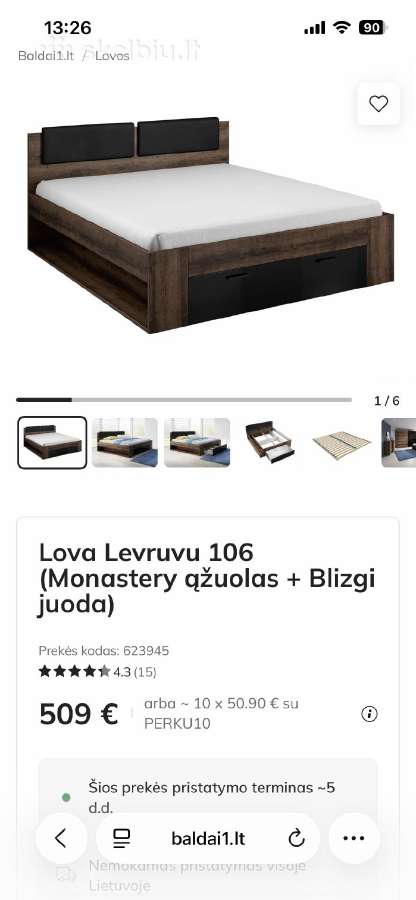 Parduodama lova - nuotraukos Nr. 2