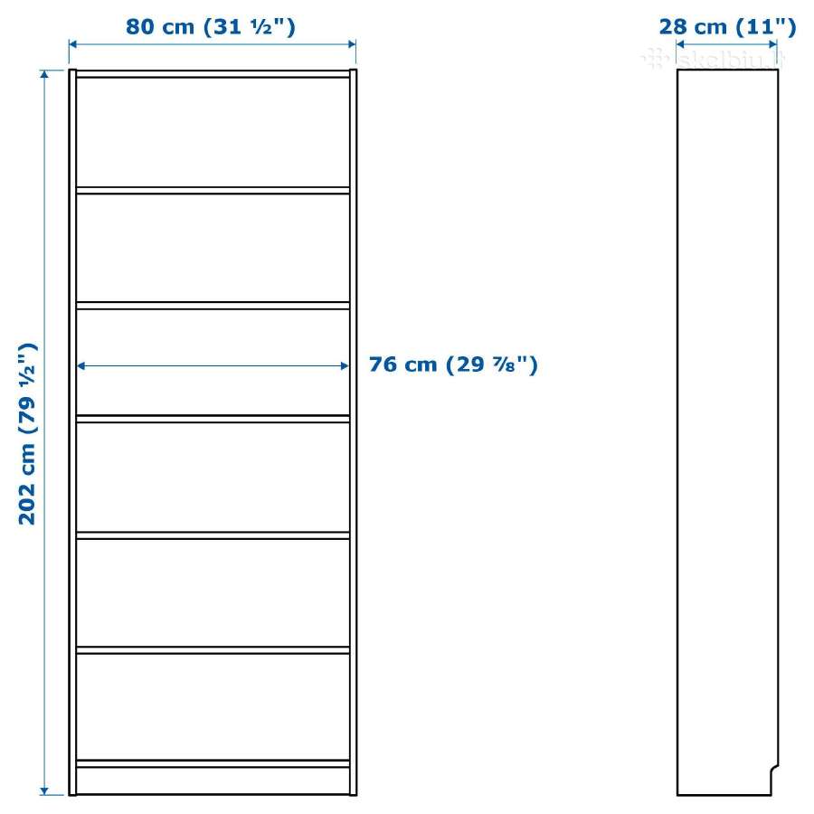 Ikea Billy knygų spinta, balta, 80x28x202 cm – pui - nuotraukos Nr. 3