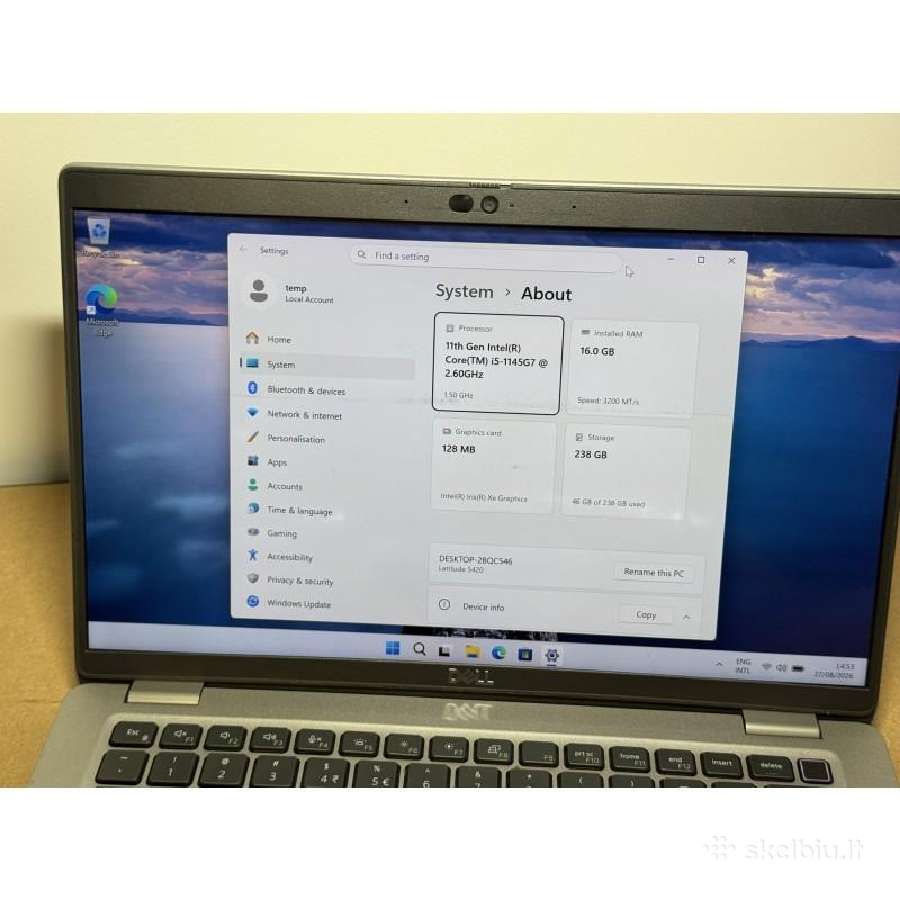 Dell Latitude 5420 i5-1145g7 (16gb RAM-256 GB SSD) - nuotraukos Nr. 2