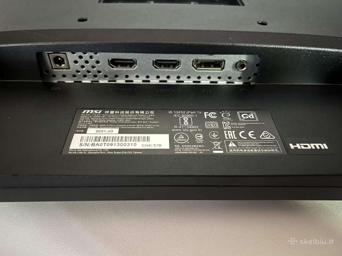 Msi G24c4 144hz Full HD Gaming Monitorius - nuotraukos Nr. 4
