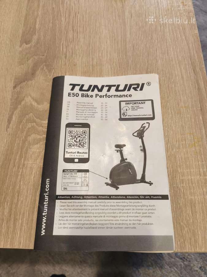 Dviratis treniruoklis Tunturi E50 - nuotraukos Nr. 4