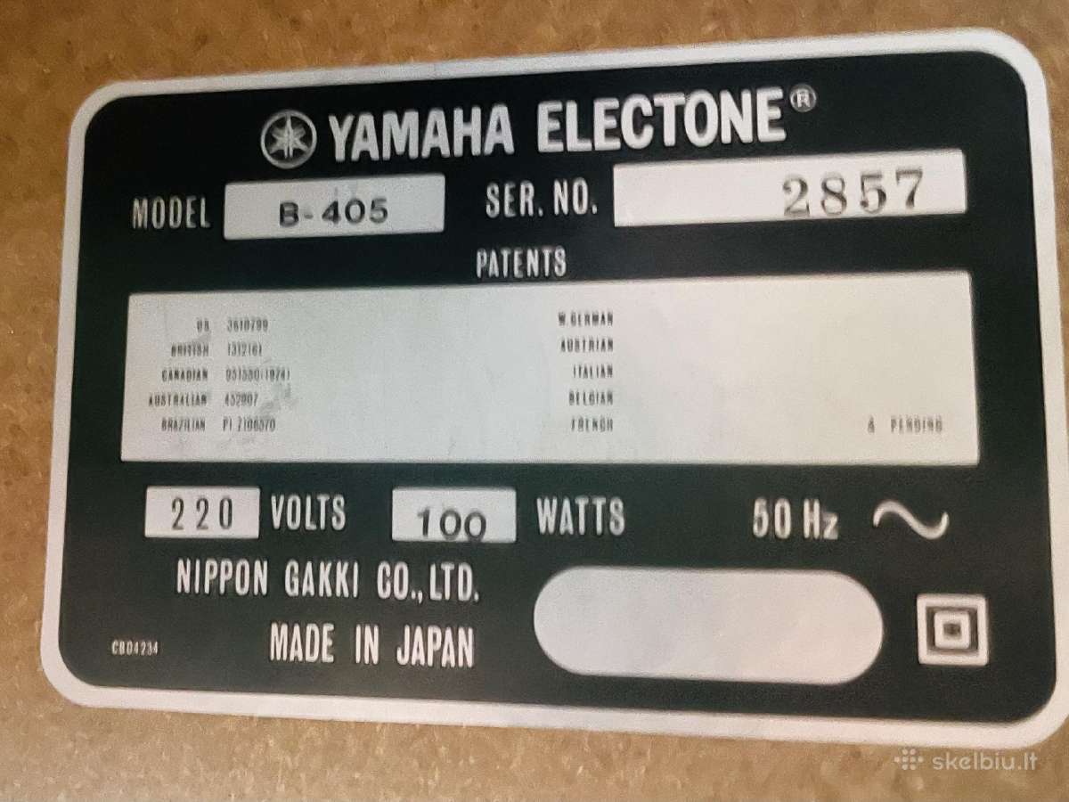 Yamaha Electone vargonai - nuotraukos Nr. 5