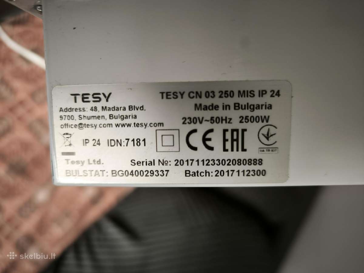 Pakabinamas elektrinis Tesy 2500w radiatorius - nuotraukos Nr. 3