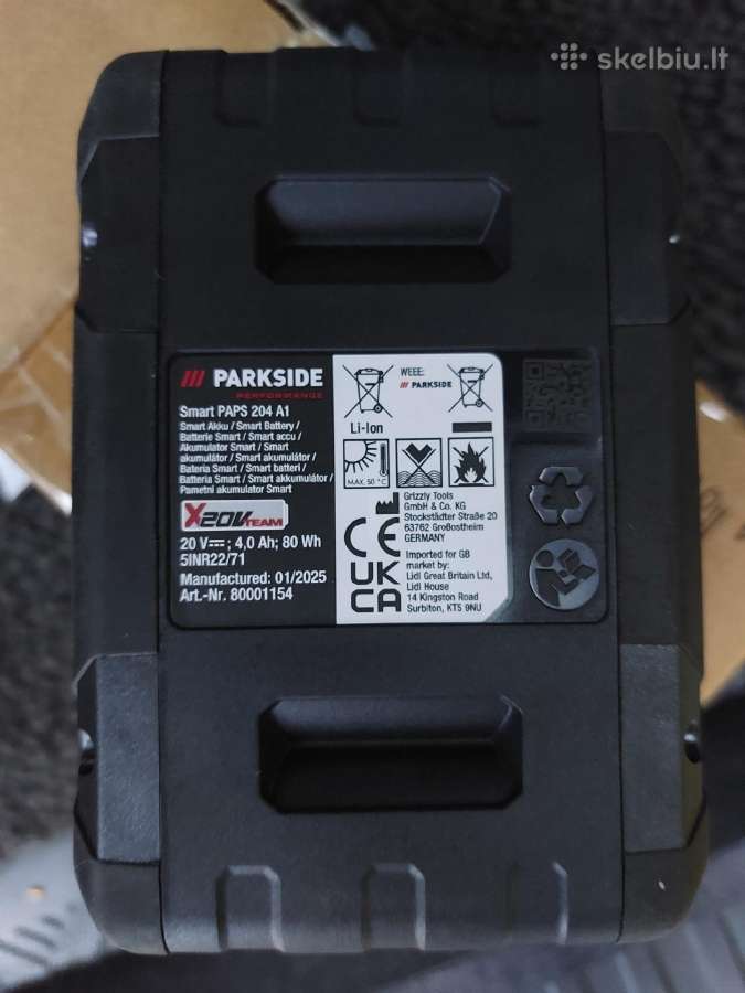 Parkside smart 20v 4ah akumuliatorius - nuotraukos Nr. 2