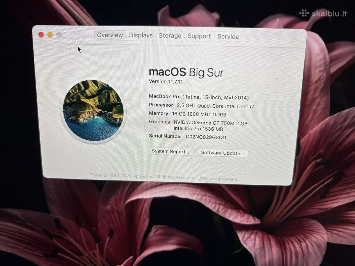 MacBook Pro (Retina, 15-inch, Mid 2014) - nuotraukos Nr. 3