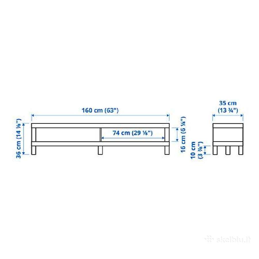 Ikea Lack TV staliukas, baltas, 160 cm – geros būk - nuotraukos Nr. 2