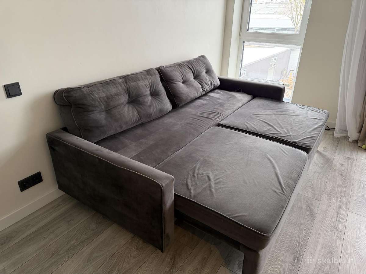 Veliūrinė sofa-lova - nuotraukos Nr. 4