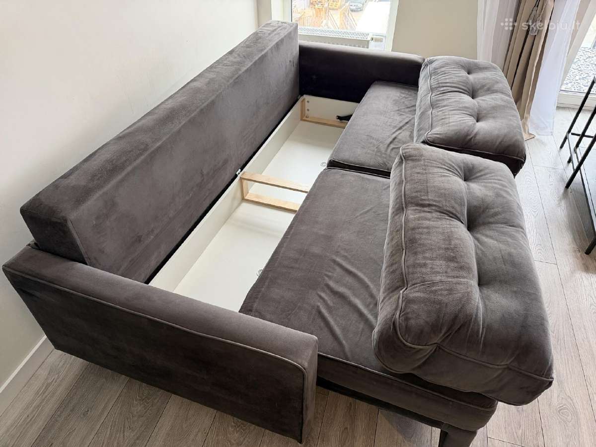 Veliūrinė sofa-lova - nuotraukos Nr. 3