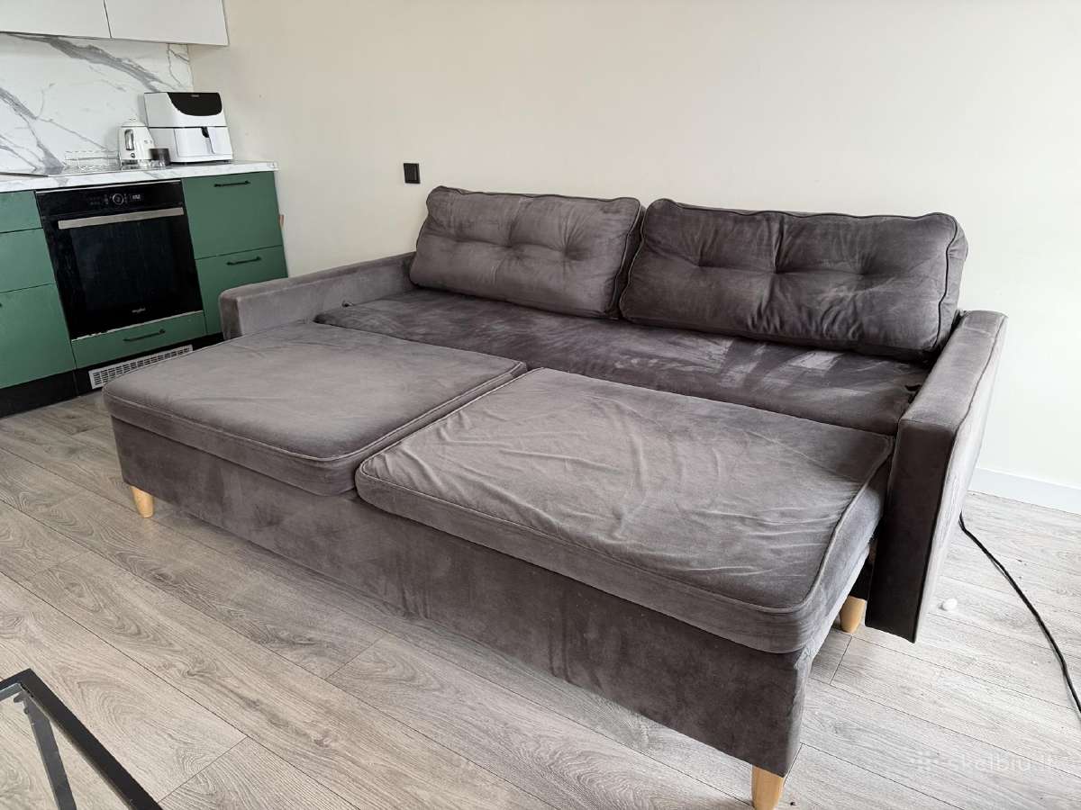Veliūrinė sofa-lova - nuotraukos Nr. 8