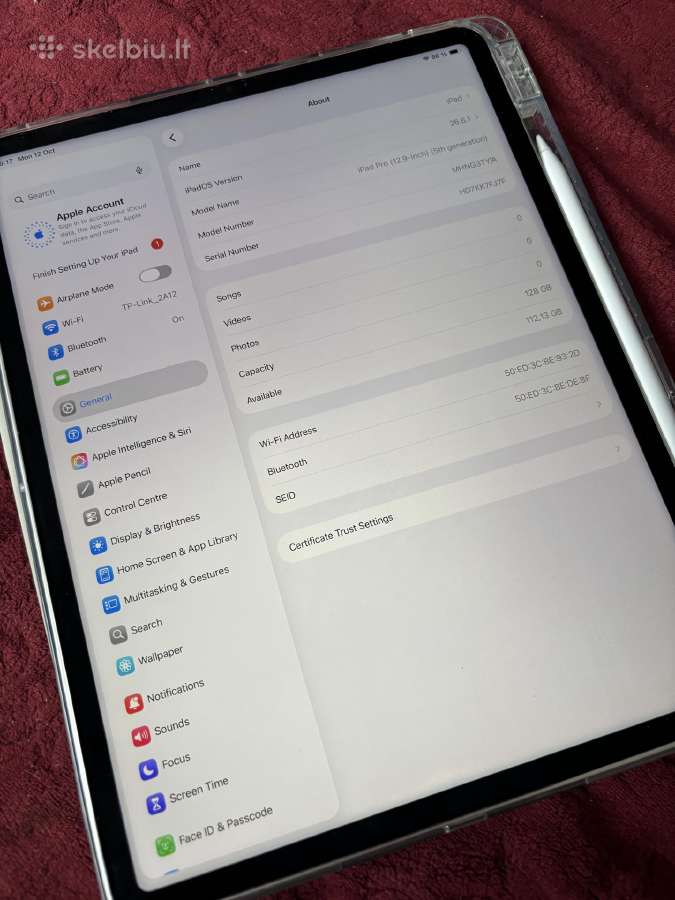 iPad Pro (12.9inch) 5th generation+apple pencil 2 - nuotraukos Nr. 2