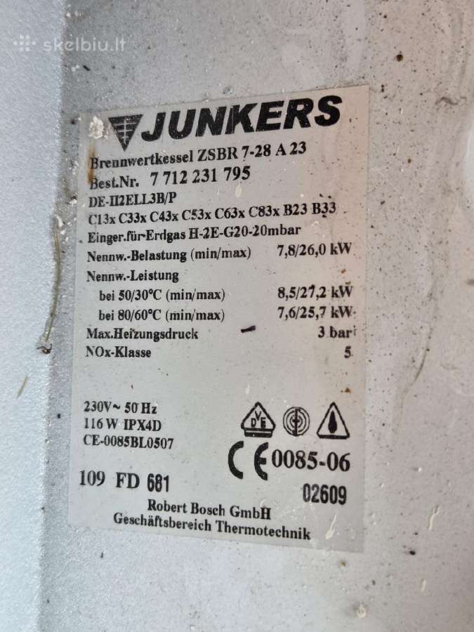 Dujinis kondensacinis katilas Junkers dalimis - nuotraukos Nr. 7