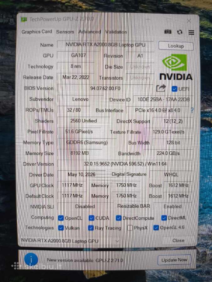 P16 Qwxga i7-12850hx 32gb 512gb A2000 8gb 5% - nuotraukos Nr. 6