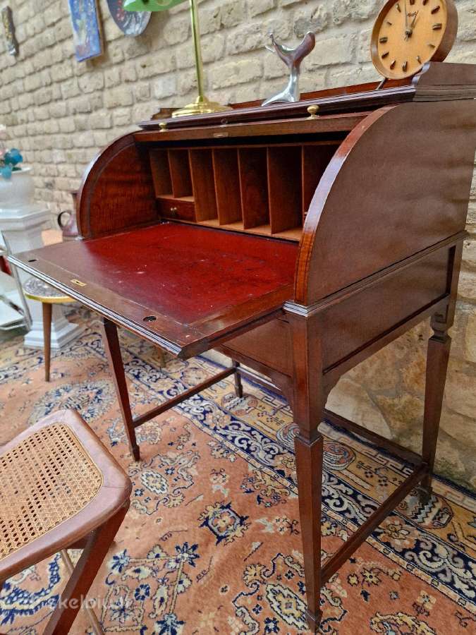 Vintažinis Art Nouveau raudonmedžio sekreteras - nuotraukos Nr. 2
