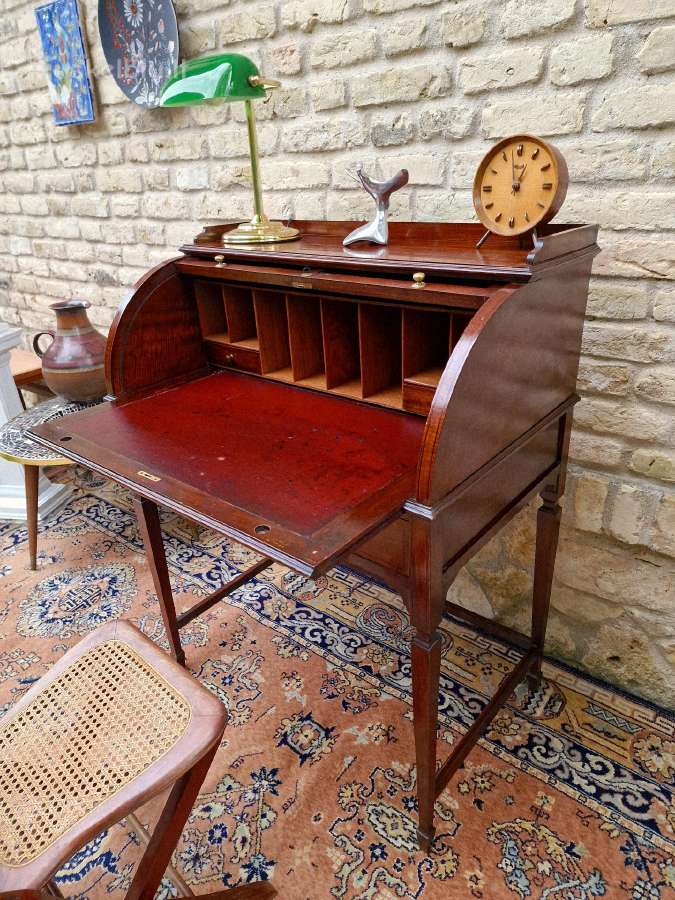 Vintažinis Art Nouveau raudonmedžio sekreteras - nuotraukos Nr. 5