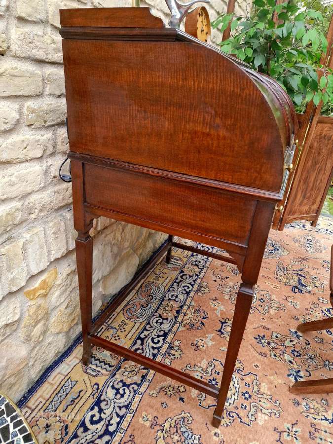 Vintažinis Art Nouveau raudonmedžio sekreteras - nuotraukos Nr. 6