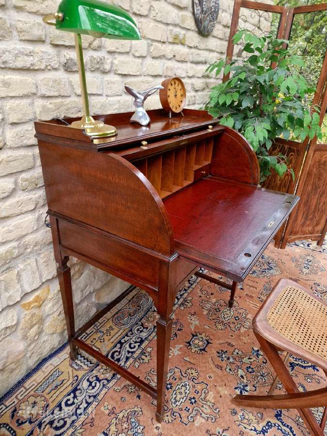 Vintažinis Art Nouveau raudonmedžio sekreteras - nuotraukos Nr. 9