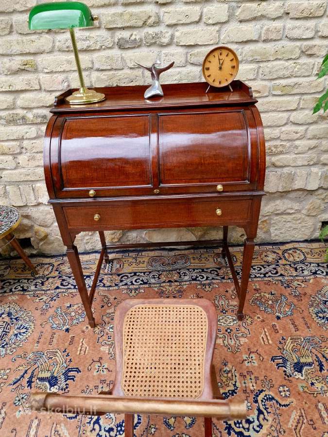 Vintažinis Art Nouveau raudonmedžio sekreteras - nuotraukos Nr. 16