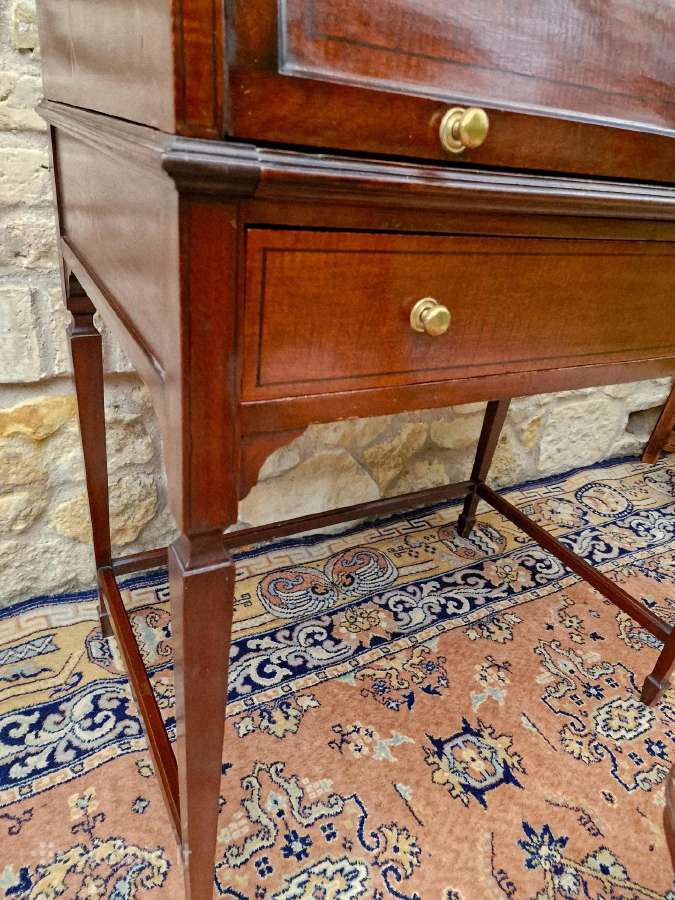Vintažinis Art Nouveau raudonmedžio sekreteras - nuotraukos Nr. 17