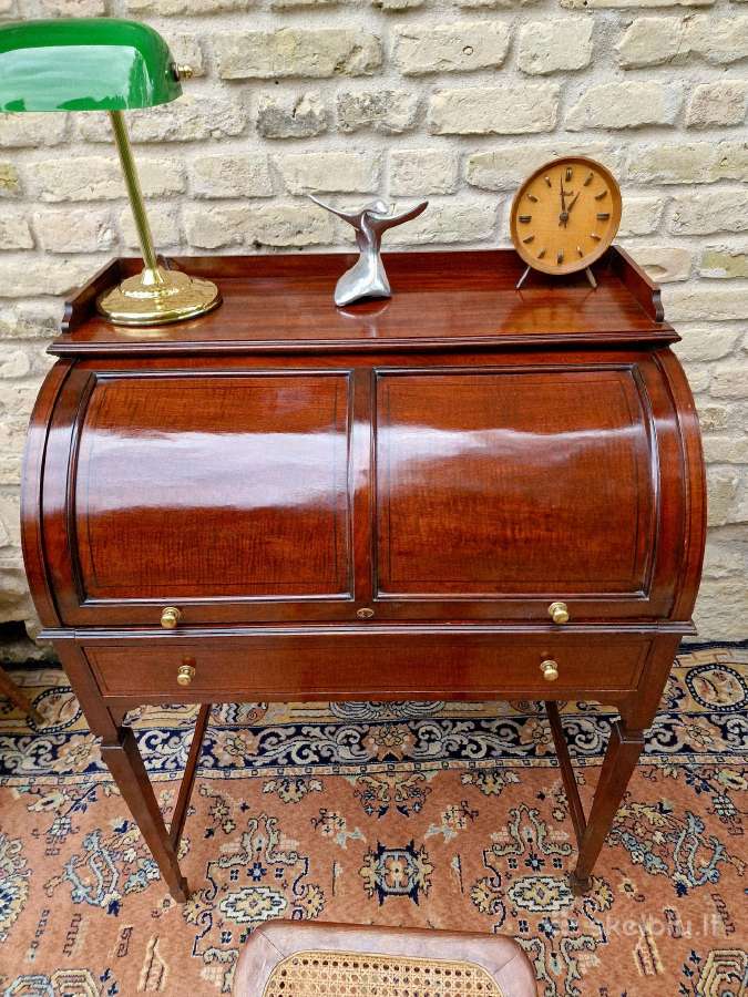 Vintažinis Art Nouveau raudonmedžio sekreteras - nuotraukos Nr. 22