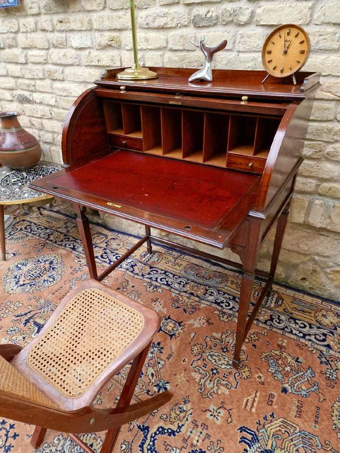 Vintažinis Art Nouveau raudonmedžio sekreteras - nuotraukos Nr. 24
