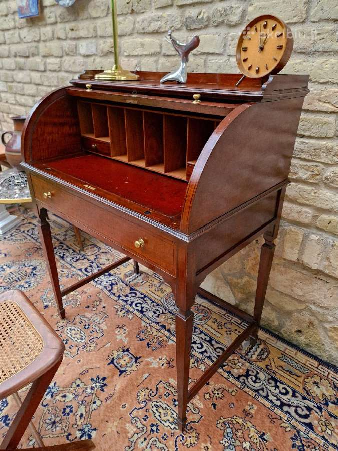 Vintažinis Art Nouveau raudonmedžio sekreteras - nuotraukos Nr. 25