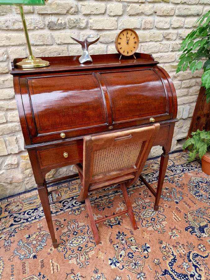 Vintažinis Art Nouveau raudonmedžio sekreteras - nuotraukos Nr. 38