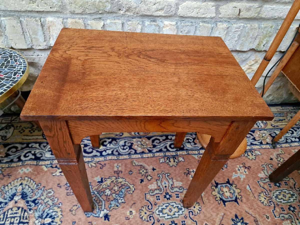 Vintažinis mid century ąžuolo masyvo staliukas - nuotraukos Nr. 3
