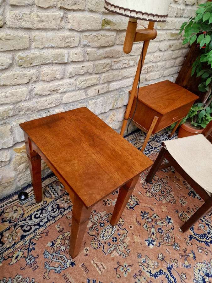 Vintažinis mid century ąžuolo masyvo staliukas - nuotraukos Nr. 6