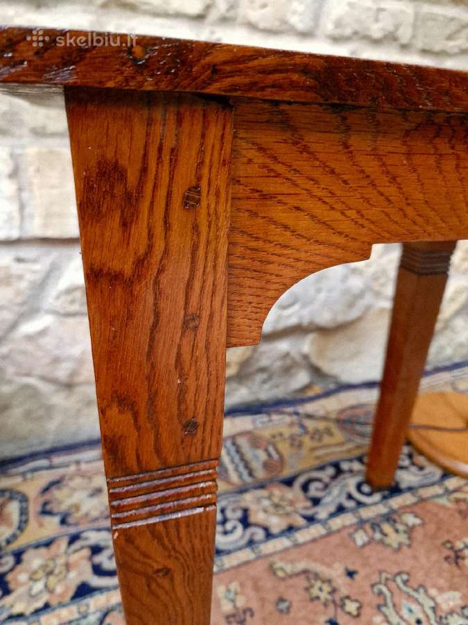 Vintažinis mid century ąžuolo masyvo staliukas - nuotraukos Nr. 7