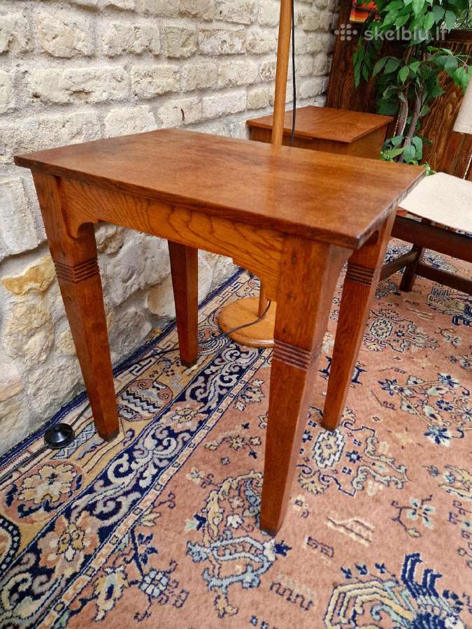 Vintažinis mid century ąžuolo masyvo staliukas - nuotraukos Nr. 9