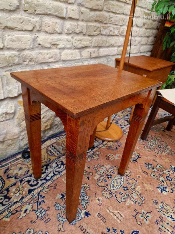 Vintažinis mid century ąžuolo masyvo staliukas - nuotraukos Nr. 10