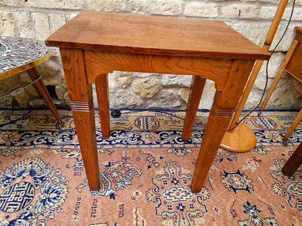 Vintažinis mid century ąžuolo masyvo staliukas - nuotraukos Nr. 12