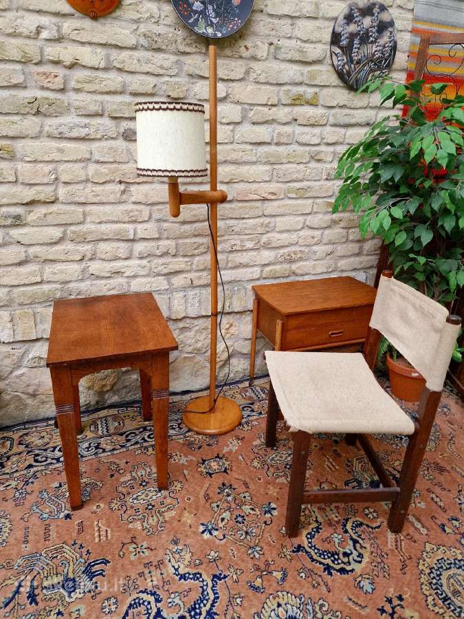 Vintažinis mid century ąžuolo masyvo staliukas - nuotraukos Nr. 13