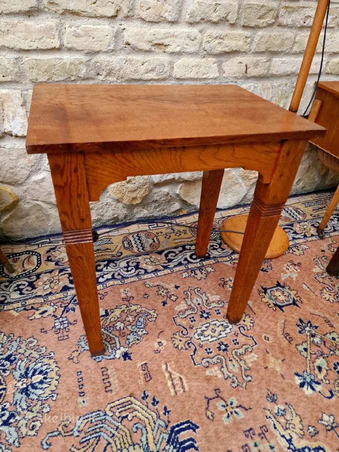 Vintažinis mid century ąžuolo masyvo staliukas - nuotraukos Nr. 17