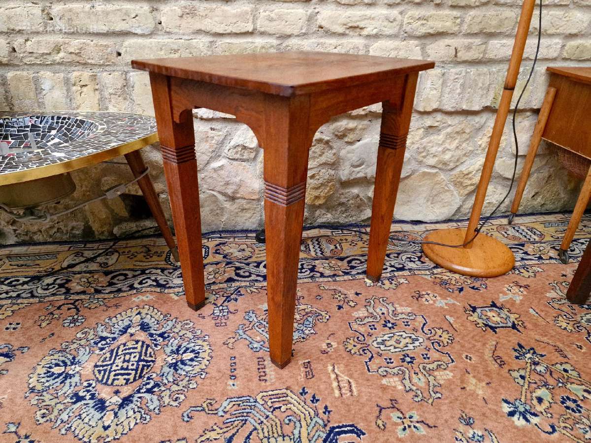 Vintažinis mid century ąžuolo masyvo staliukas - nuotraukos Nr. 19