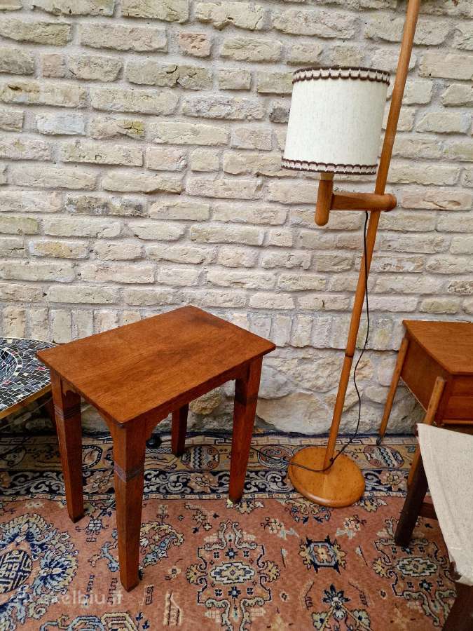Vintažinis mid century ąžuolo masyvo staliukas - nuotraukos Nr. 20