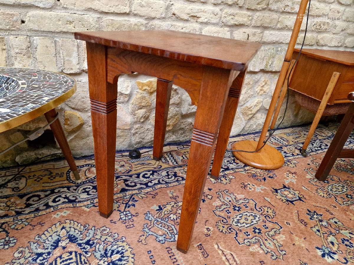 Vintažinis mid century ąžuolo masyvo staliukas - nuotraukos Nr. 21
