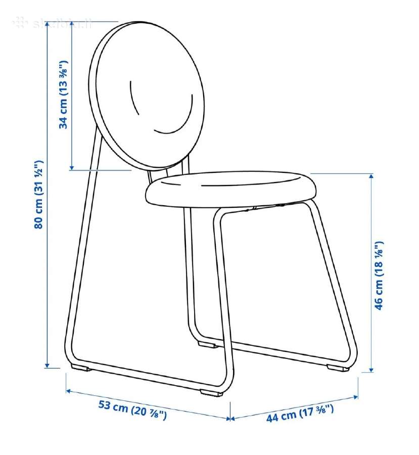 4 vnt. išskirtinio dizaino Ikea Manhult kėdės - nuotraukos Nr. 6