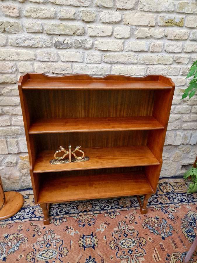 Vintažinė Art Deco riešutmedžio knygų lentyna - nuotraukos Nr. 16