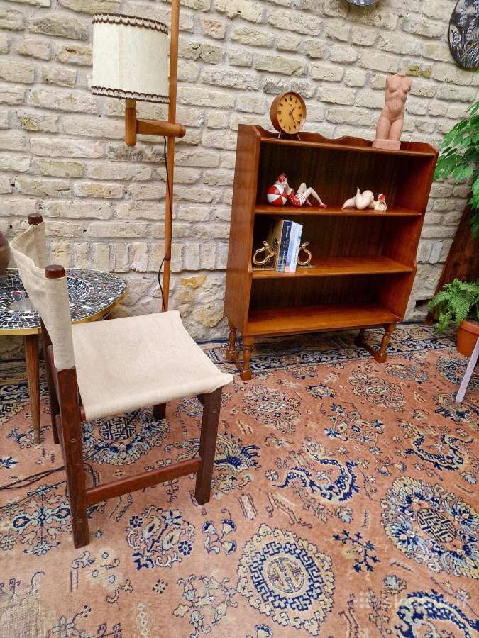 Vintažinė Art Deco riešutmedžio knygų lentyna - nuotraukos Nr. 24